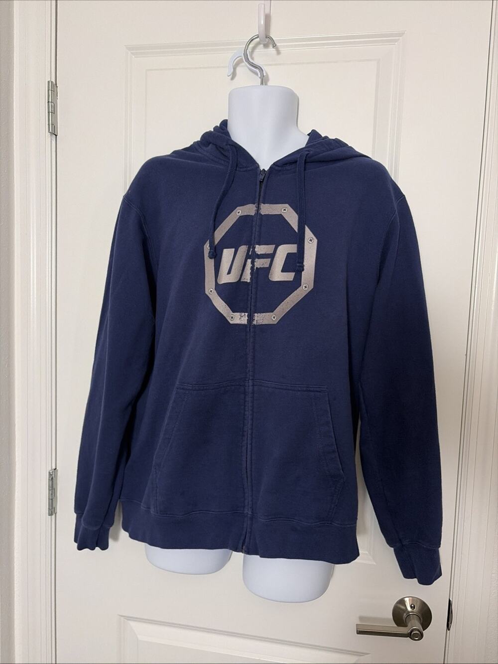 Vtg Y2K Zip Up UFC Hoodie Sweatshirt Blue Size Lg Official Licensed Product